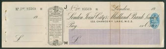 Picture of London Joint City & Midland Bank Ltd., 123, Chancery Lane, London, 19(20)