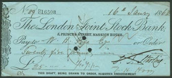 Picture of London Joint Stock Bank, 5 Princes Street, Mansion House, 18(63)