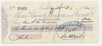 Picture of Messrs Brown, Janson and Company, 32 Abchurch Lane, 18(74)