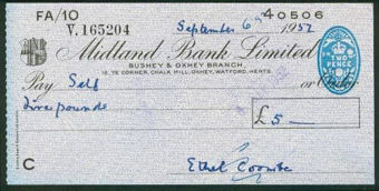 Picture of Midland Bank Ltd.,  Bushey & Oxhey Branch, 19(52), type 8