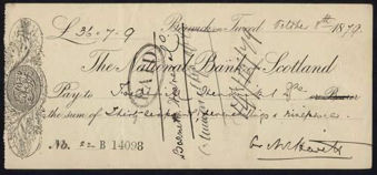 Picture of National Bank of Scotland, Berwick on Tweed, 18(80), imprint at lower edge