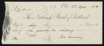 Picture of National Bank of Scotland, Elie, 186(6), imprint in centre