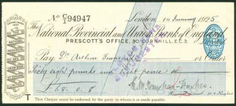 Picture of National Provincial and Union Bank of England Ltd., Prescott's Office, 50 Cornhill, E.C.3, 19(25)