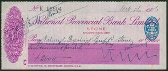 Picture of National Provincial Bank Ltd., Stone, Staffordshire,  19(26), type 14a