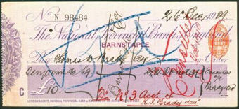 Picture of National Provincial Bank of England Ltd., Barnstaple, 19(29), type 11c