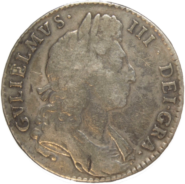 Halfcrown 1697 First bust Fine_obv