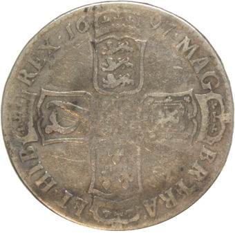 Halfcrown 1697 First bust Fine_rev