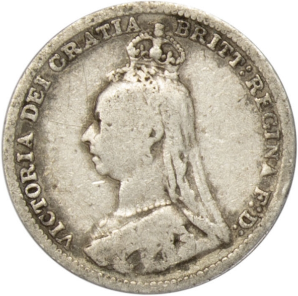 Victoria, Threepence (Jubilee Head) VG_obv