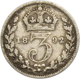 Victoria, Threepence (Jubilee Head) VG_rev