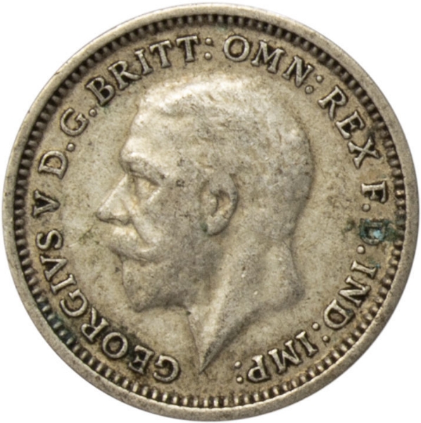 1936 Threepence (Silver .500) Circulated_obv