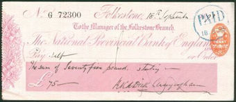 Picture of National Provincial Bank of England Ltd., Folkestone, 18(93), type 9a