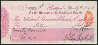 Picture of National Provincial Bank of England Ltd., Hartlepool, 18(95), type 10b