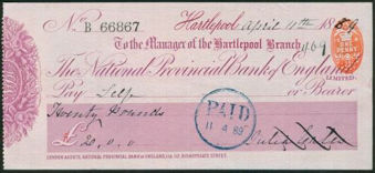Picture of National Provincial Bank of England Ltd., Hartlepool, 18(95), type 10b