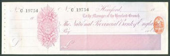 Picture of National Provincial Bank of England Ltd., Hereford, 18(81), type 9a