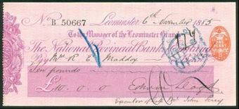 Picture of National Provincial Bank of England Ltd., Leominster, 18(83), type 9a