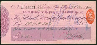 Picture of National Provincial Bank of England Ltd., Newport, Isle of Wight, 18(901), type 10b