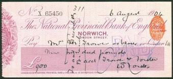 Picture of National Provincial Bank of England Ltd., Norwich, 19(04), type 11c