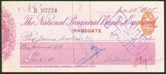 Picture of National Provincial Bank of England Ltd., Ramsgate, 19(05), type 11c