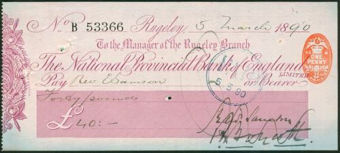 Picture of National Provincial Bank of England Ltd., Rugeley, 18(90), type 9a