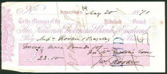 Picture of National Provincial Bank of England, Bideford, 18(71), type 5b