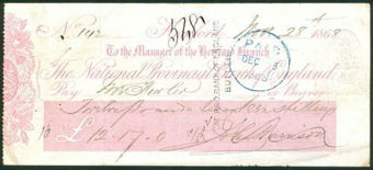 Picture of National Provincial Bank of England, Hereford, 186(70), type 5c