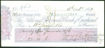Picture of National Provincial Bank of England, Leominster, 186(3), type 5a