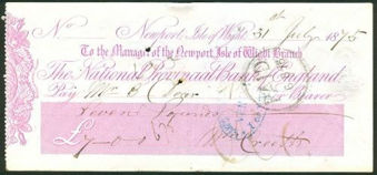 Picture of National Provincial Bank of England, Newport, Isle of Wight, 18(75), type 7