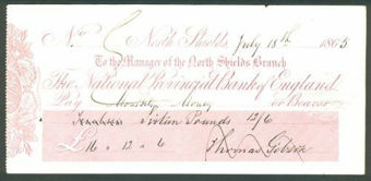Picture of National Provincial Bank of England, North Shields, 186(5), type 5c