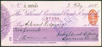 Picture of National Provincial Bank of England, Stone, 19(16), type 11d