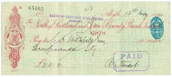 Picture of North of Scotland Bank Ltd ovptd on N. of Scotland Town & County , Alyth, 192(4)