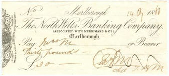 Picture of North Wilts Banking Co., Marlborough, Merrimans & Co., 18(66)