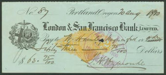 Picture of Portland, Oregon, London & San Francisco Bank, Ltd., 18(900)