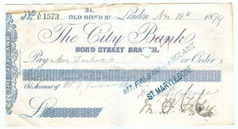 Picture of The City Bank, 34 Old Bond Street, London, 18(79)