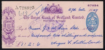 Picture of Union Bank of Scotland Ltd., Prestwick, 19(47)