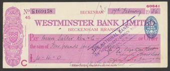 Picture of Westminster Bank Ltd., Beckenham, 19(36), type 3a