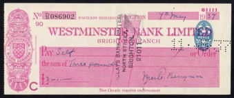 Picture of Westminster Bank Ltd., Brighton, Pavillion Buildings, 19(37), type 3a