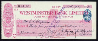 Picture of Westminster Bank Ltd., Derby, Corn Market, 19(31), type 3c