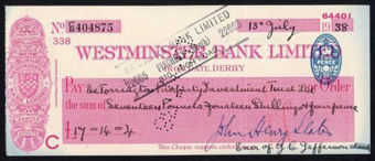 Picture of Westminster Bank Ltd., Derby, Iron Gate, 19(38), type 3a