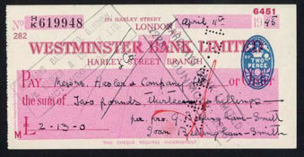 Picture of Westminster Bank Ltd., Harley Street, 19(45), type 8a