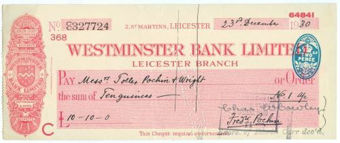 Picture of Westminster Bank Ltd., Leicester, 19(30), type 3b