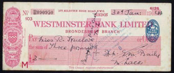 Picture of Westminster Bank Ltd., London, Brondesbury, 19(41), type 3c