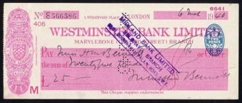 Picture of Westminster Bank Ltd., London, Marylebone, 19(37), type 3a