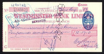 Picture of Westminster Bank Ltd., Macclesfield, 19(59), type 12d