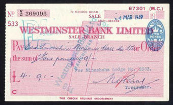 Picture of Westminster Bank Ltd., Sale, 19(47), type 8c