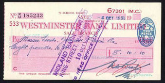 Picture of Westminster Bank Ltd., Sale, 19(48), type 11c