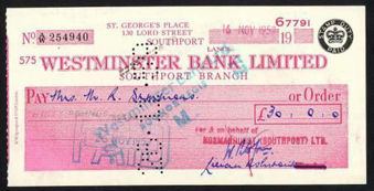 Picture of Westminster Bank Ltd., Southport, 19(60), type 13