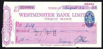 Picture of Westminster Bank Ltd., Torquay, 19(32), type 4
