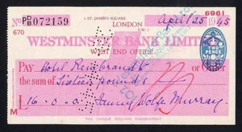 Picture of Westminster Bank Ltd., West End Office, 19(45), type 8a
