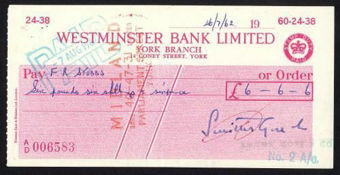 Picture of Westminster Bank Ltd., York, 19(62), type 15b