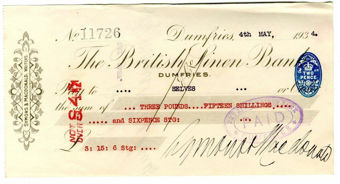Picture of British Linen Bank, Dumfries, 193-. Used.